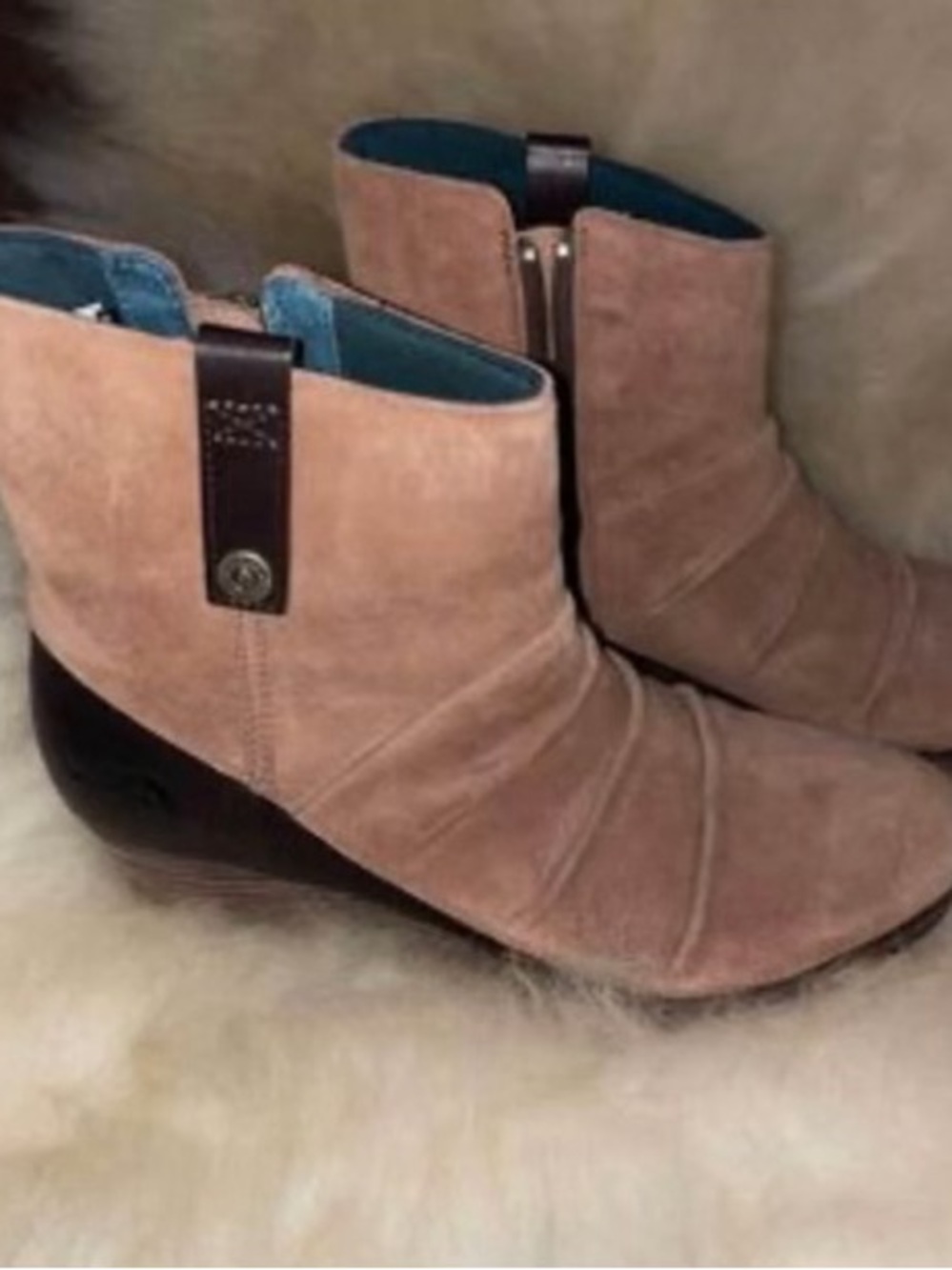 The North Face Women's Suede Ankle Booties in Dusty Pink